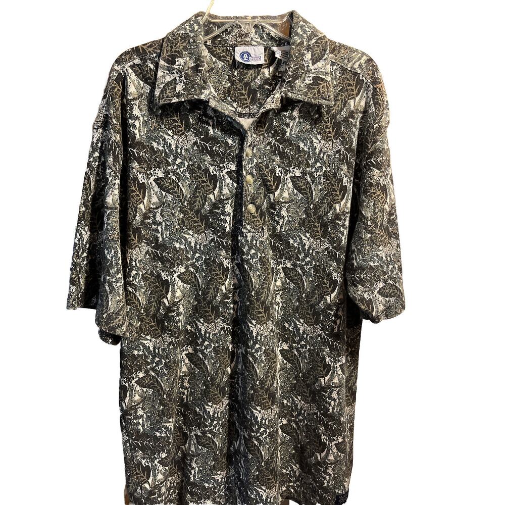 Arizona Jean Co. Men’s M Floral Short Sleeve 1/4 Button Cotton Hawaiian Shirt